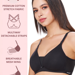 PIXIE | Seamless Cotton Comfort – Triangle Cup, Padded, Non-Wired T-Shirt Bra