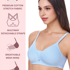 PIXIE | Seamless Cotton Comfort – Triangle Cup, Padded, Non-Wired T-Shirt Bra