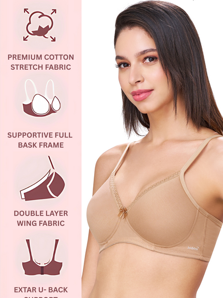 BETH | Seamless Cotton Comfort – Padded, Non-Wired T-Shirt Bra