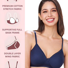 BETH | Seamless Cotton Comfort – Padded, Non-Wired T-Shirt Bra