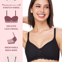 BAMBI | Lace-Trim Comfort – Lightly Padded, Non-Wired T-Shirt Bra