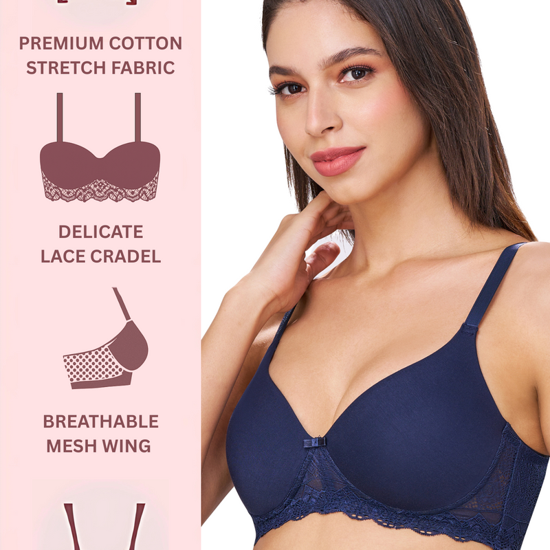 BAMBI | Lace-Trim Comfort – Lightly Padded, Non-Wired T-Shirt Bra