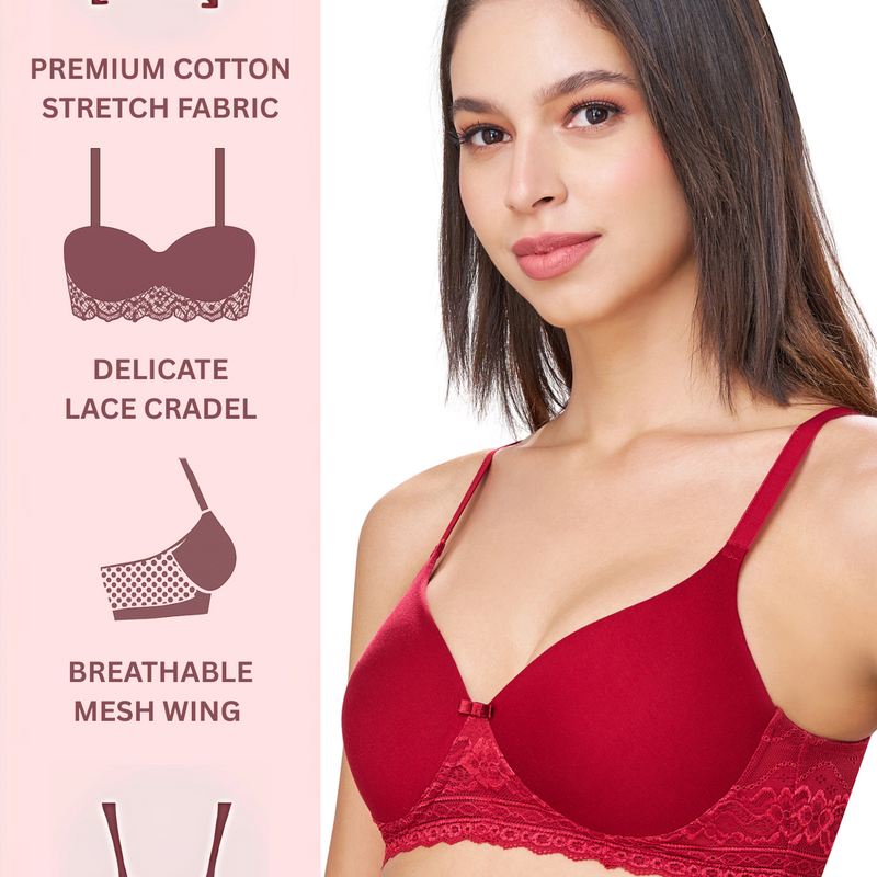 BAMBI | Lace-Trim Comfort – Lightly Padded, Non-Wired T-Shirt Bra