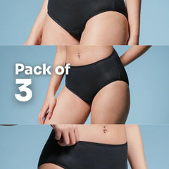 3 Pack - Black High-waist Bamboo Underwear