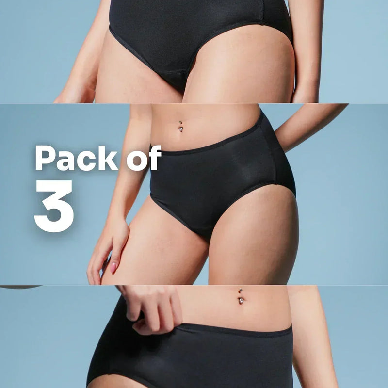 3 Pack - Black High-waist Bamboo Underwear