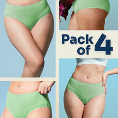 Green underwear pack of 4 with a blue background