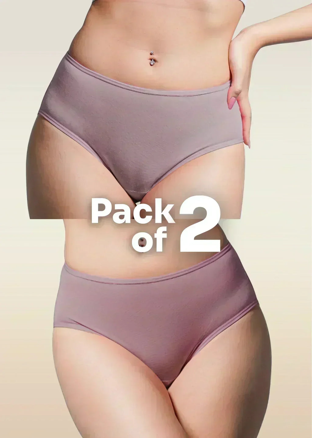 Pack of 2 brown underwear on a beige background