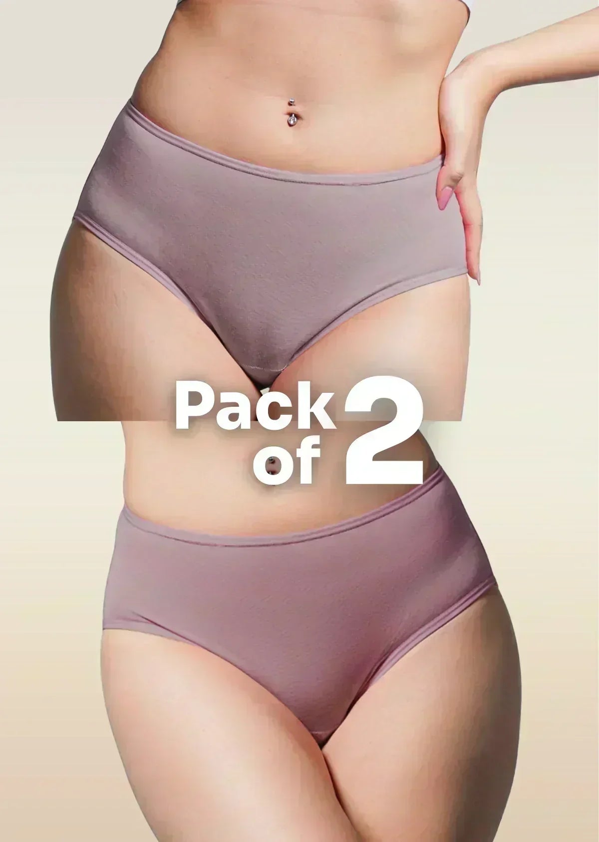 Pack of 2 brown underwear on a beige background