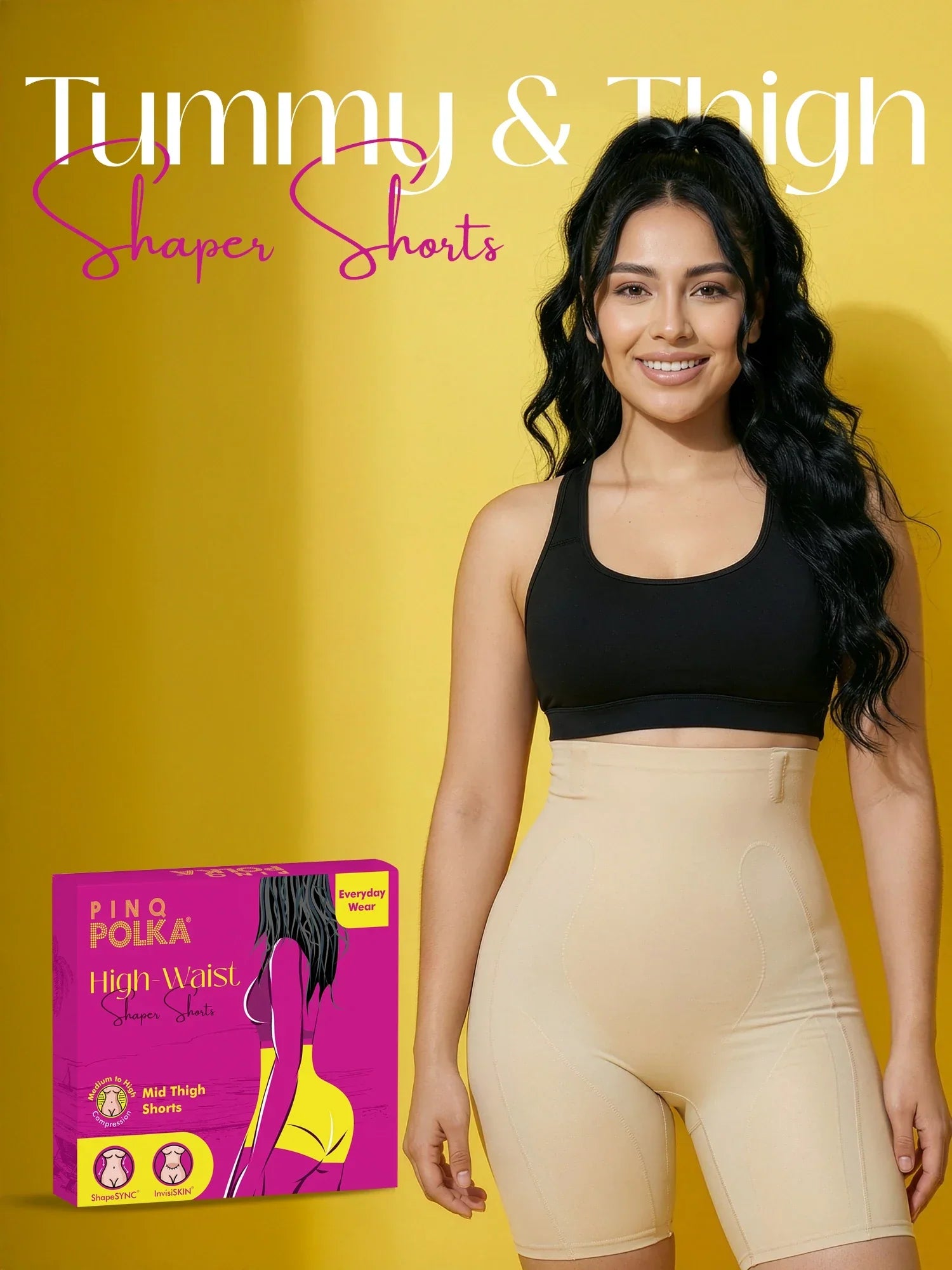 Tummy & Thigh Shaper Shorts -  Nude Color (Medium Compression)