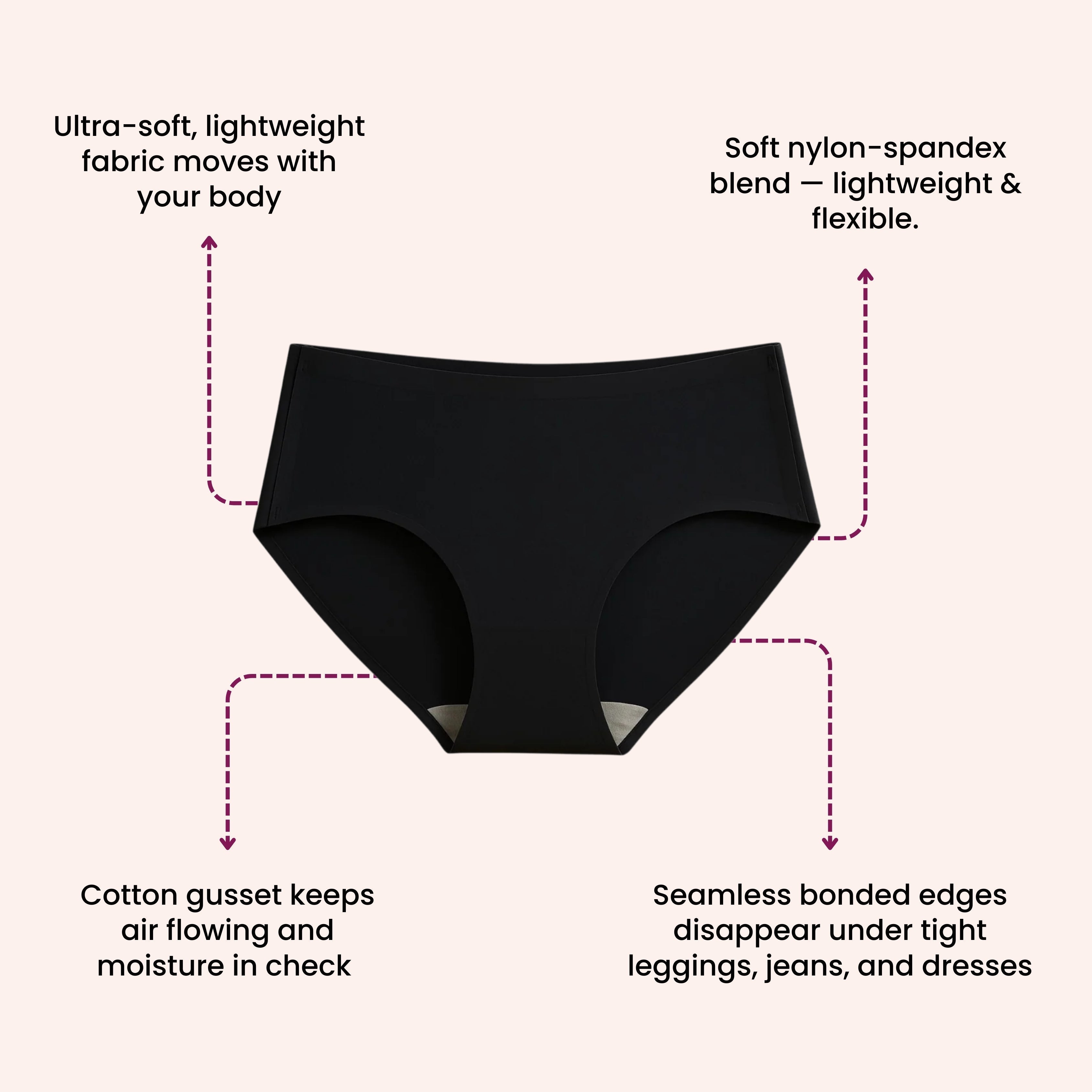 Seamless Bonded Hipster Panties - Pack of 2