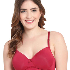 Women Full Coverage Convertible Straps Non-Wired Padded T-Shirt Bra