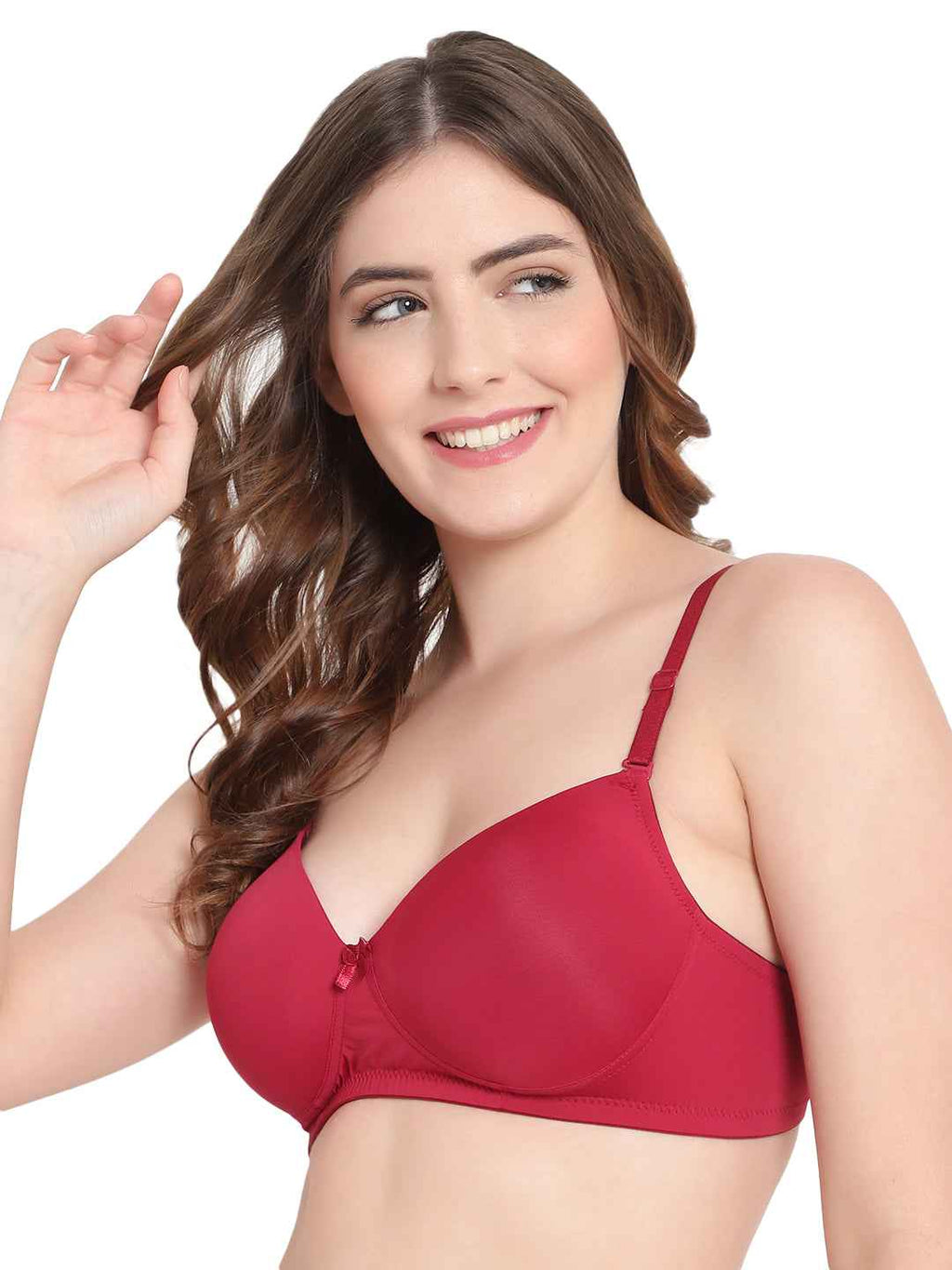 Women Full Coverage Convertible Straps Non-Wired Padded T-Shirt Bra