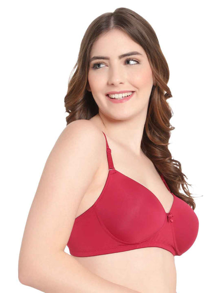 Women Full Coverage Convertible Straps Non-Wired Padded T-Shirt Bra