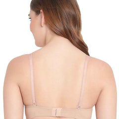 Women Full Coverage Convertible Straps Non-Wired Padded T-Shirt Bra