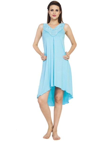 SOIE Woman - High-Low Knee Length Laced Dress - -for Women