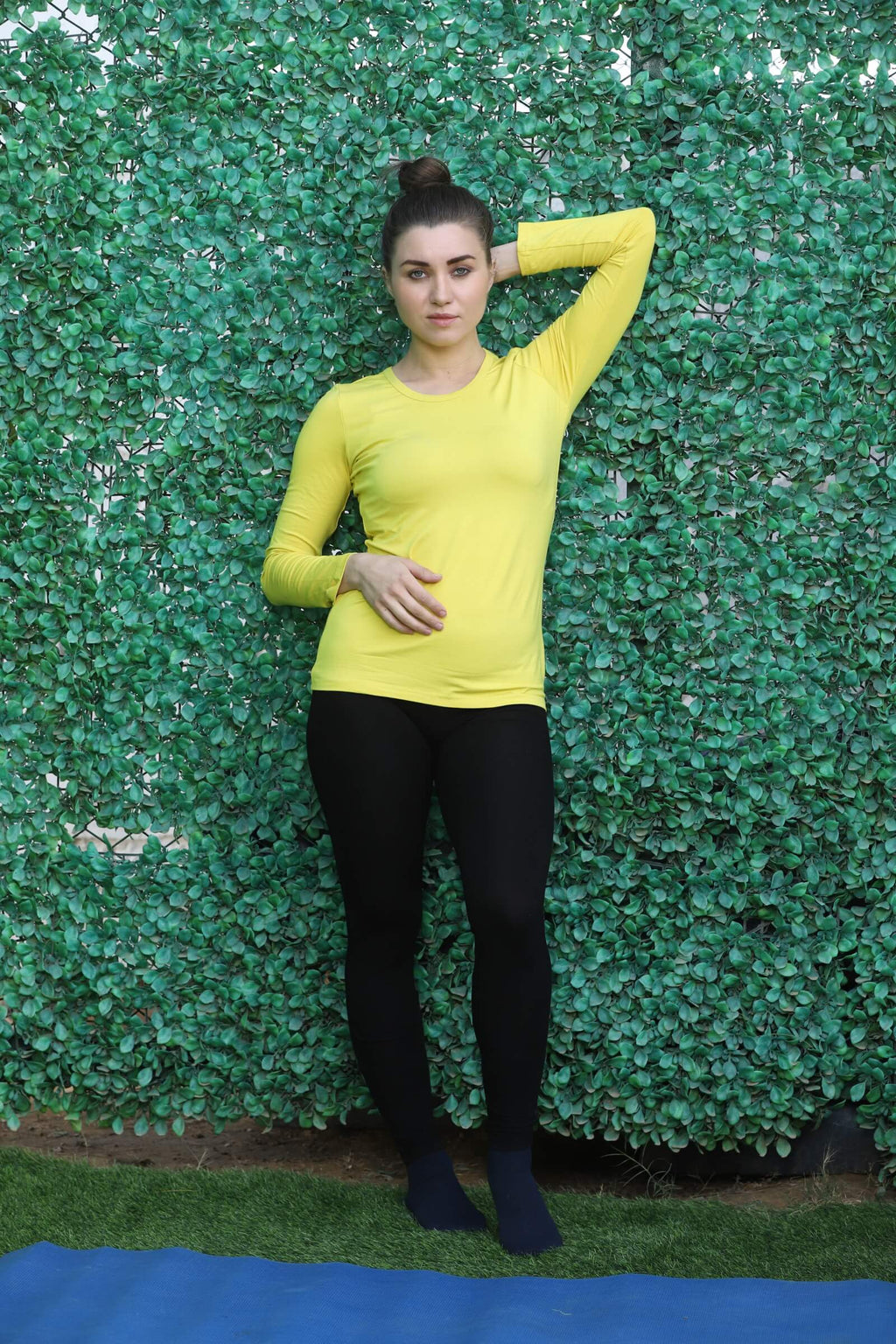 Bamboo Fabric Women's Full Sleeves T-Shirt | Yellow