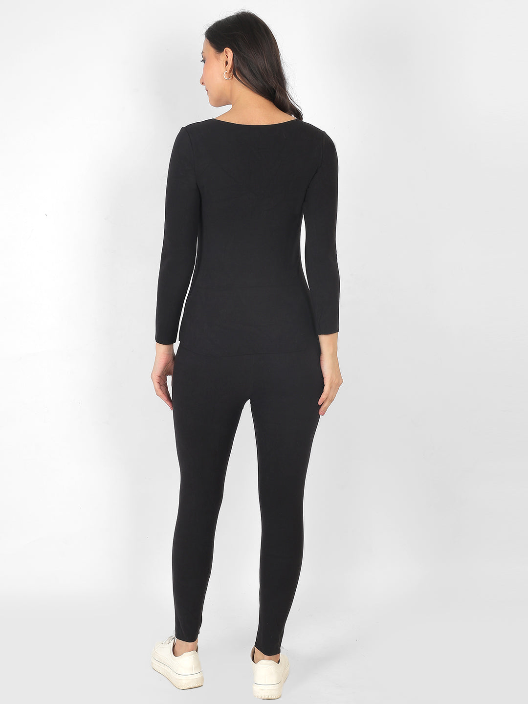Women's Fur Fleece Inside Round neck with Full Sleeves Thermal Set Size XS to L