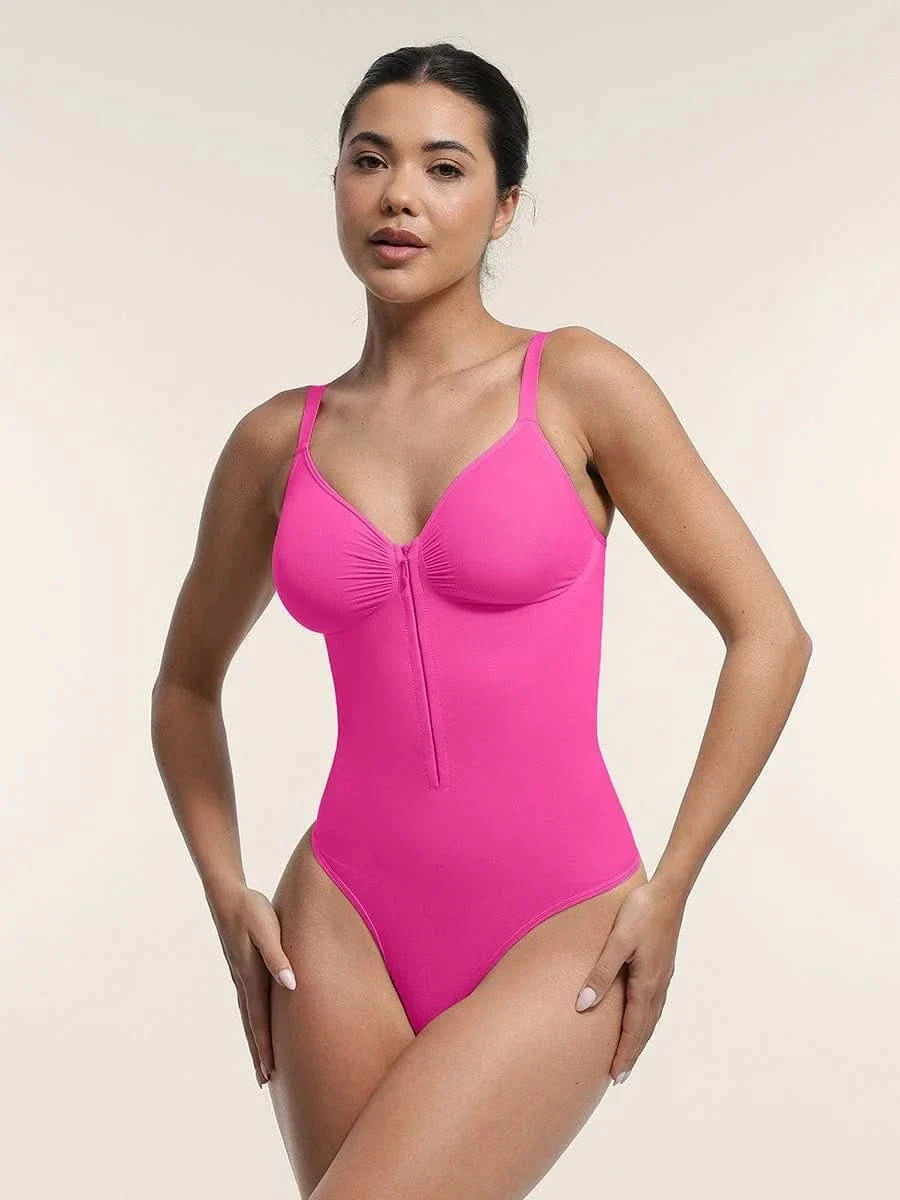 Front Zip Thong Bodysuit