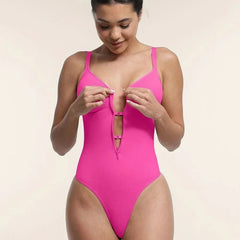 Front Zip Thong Bodysuit