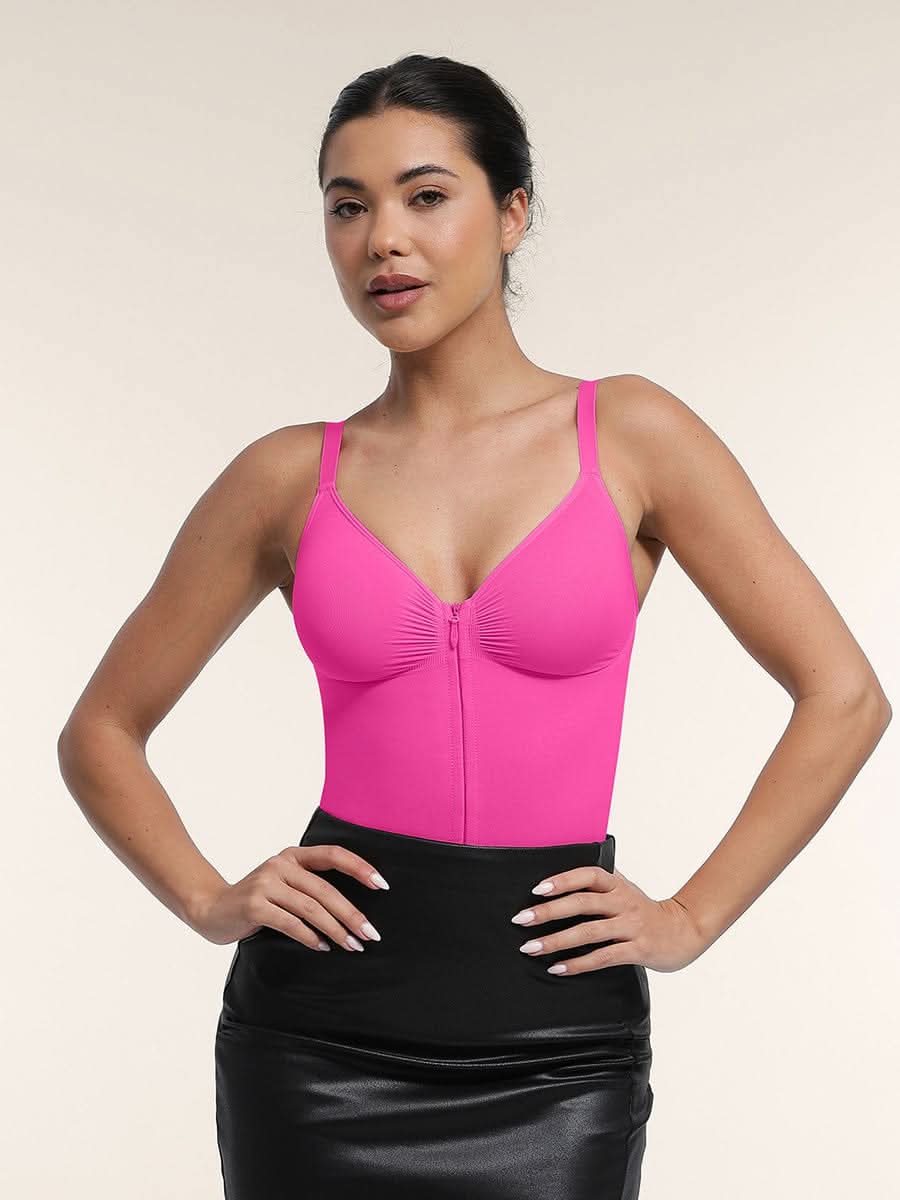 Front Zip Thong Bodysuit