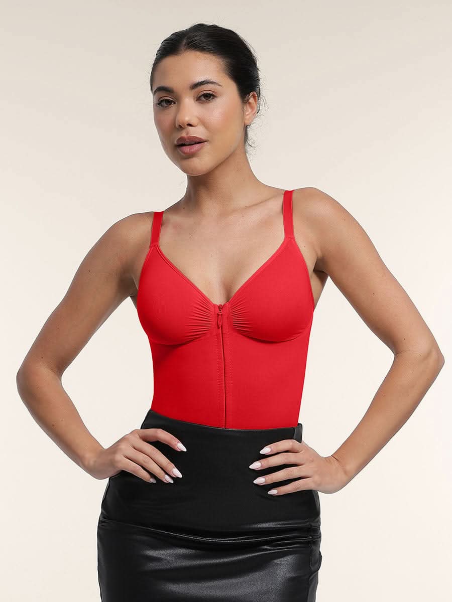 Front Zip Thong Bodysuit