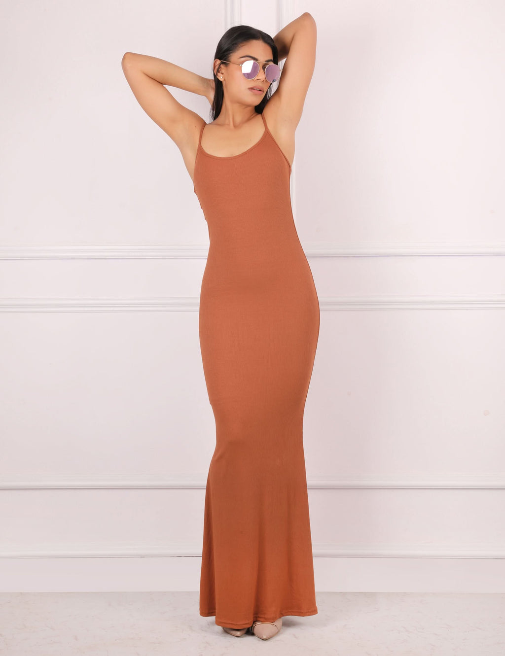 In Built Sleeveless Maxi Dress