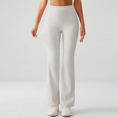Ivory White Luxe High Rise Flare Yoga Pants