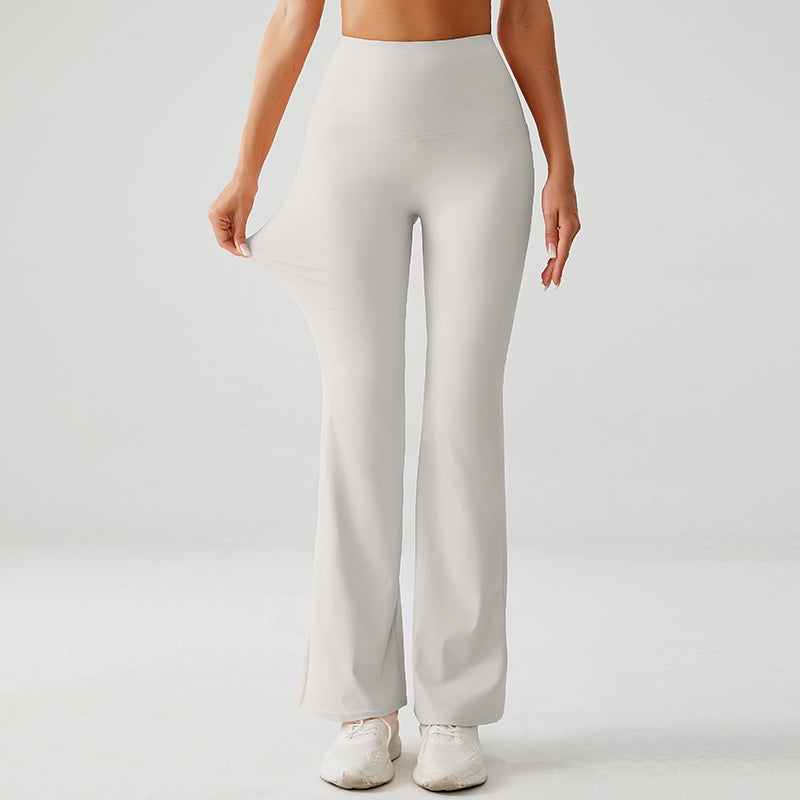 Ivory White Luxe High Rise Flare Yoga Pants
