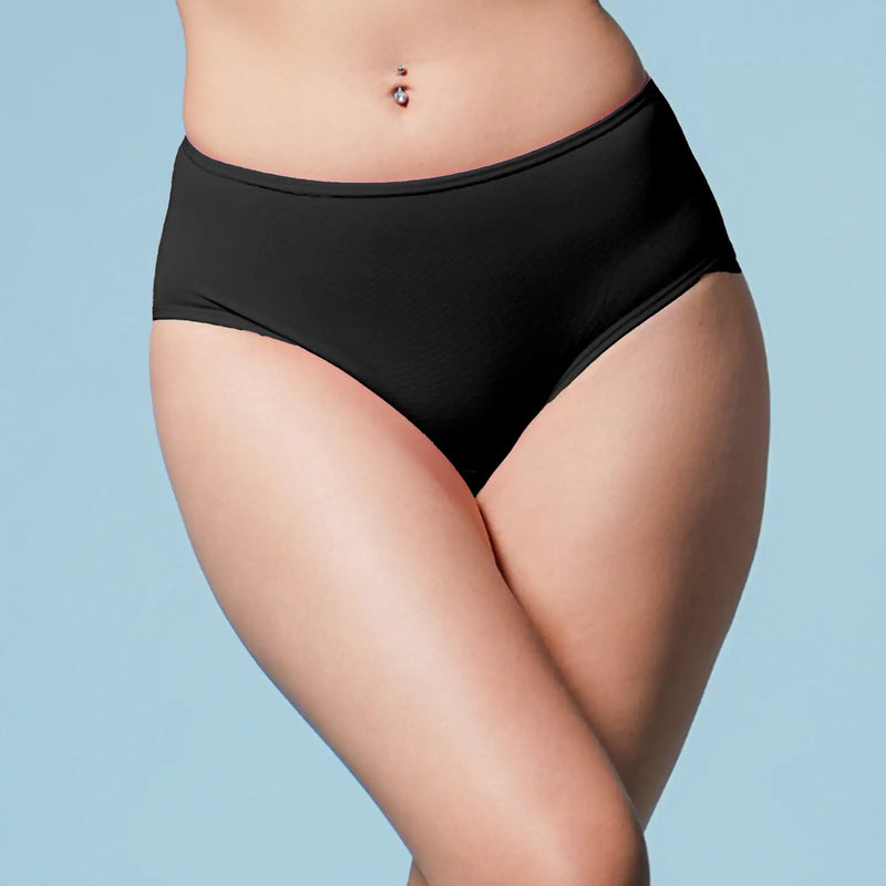 6 Pack - Black High-waist Bamboo Underwear