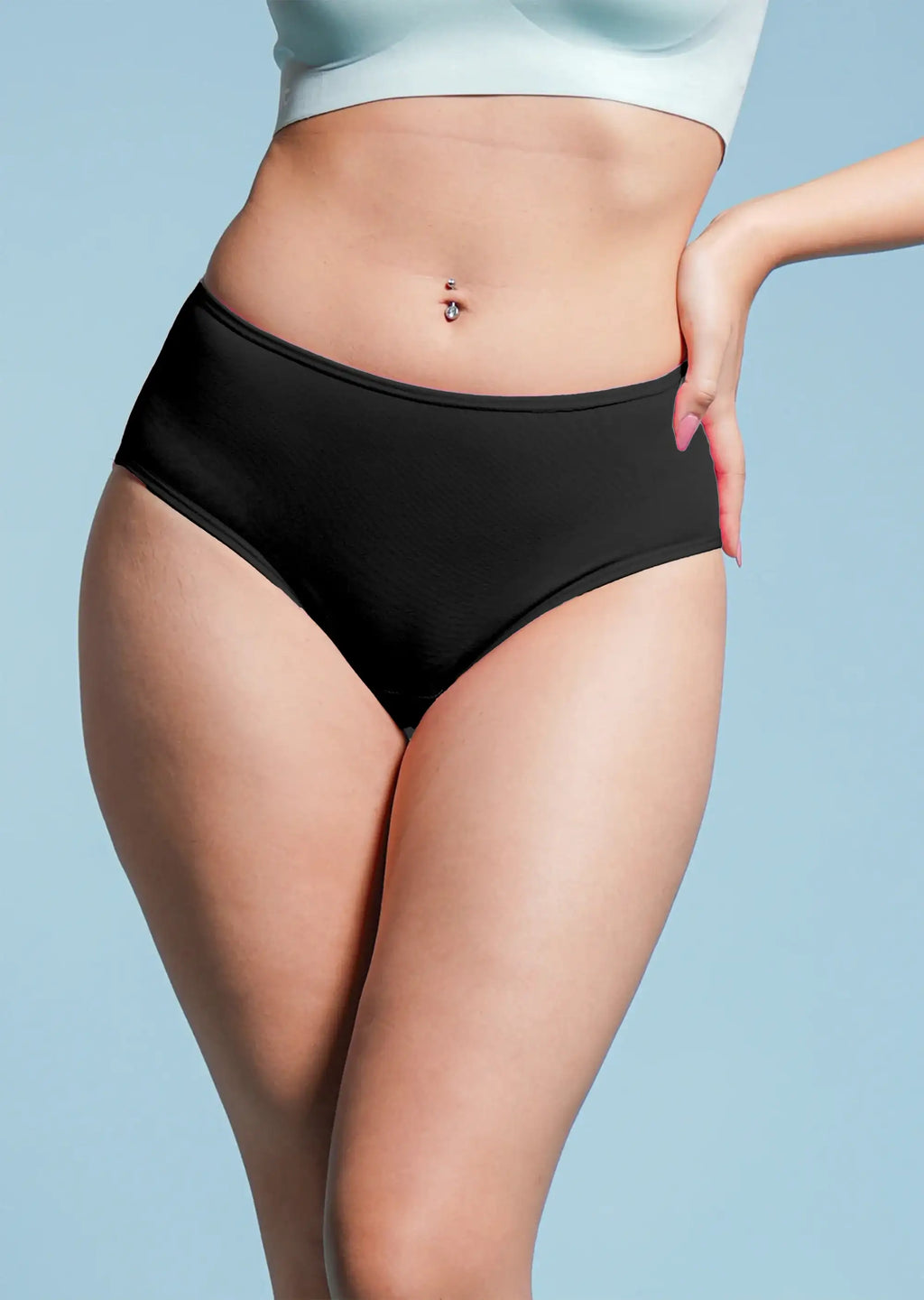 4 Pack - Black High-waist Bamboo Underwear