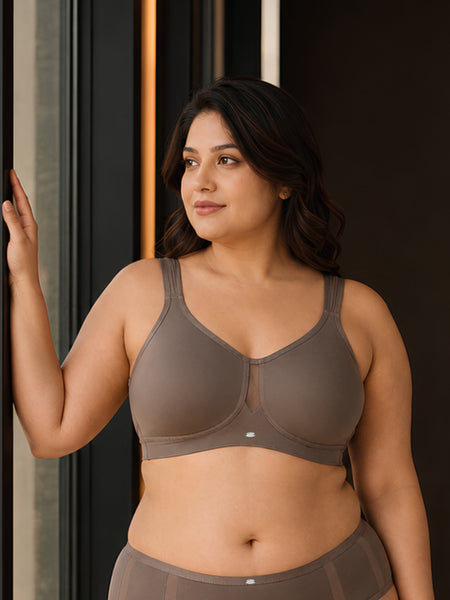 Full Coverage Minimizer Bra with No-Show Cups