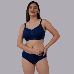 SOIE Woman - Full Coverage Non Padded Non Wired Lace Bra with High Waist Lace Brief - -for Women