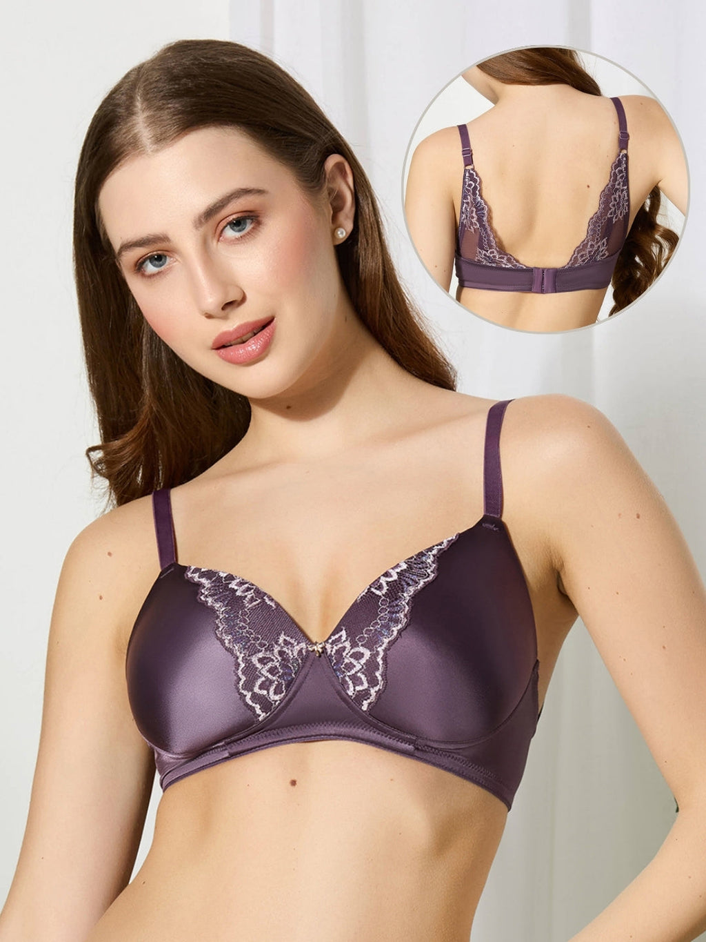 BODYLINE Ella Butterfly Lace Padded Bra – Non-Wired Back Beauty Style