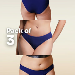 3 Pack - Blue Low-waist Bamboo Underwear