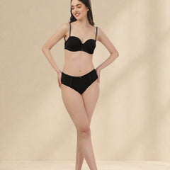 Medium Coverage Padded Underwired Multiway Transparent Back Bra