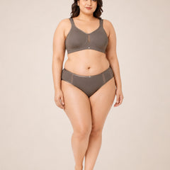 Full Coverage Minimiser Bra with High Waist Brief Set