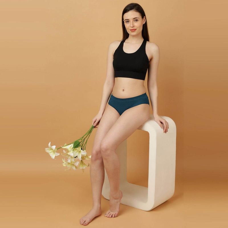 SOIE Woman - Mid Rise Stretch Cotton Seamless Full Coverage Shorty Panty (Pack of 2) - Panty -for Women