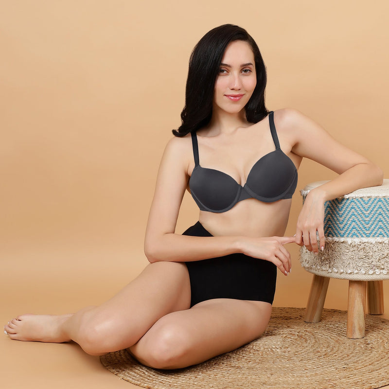 Padded Underwired Medium Coverage T-Shirt Bra with Push-Up Look