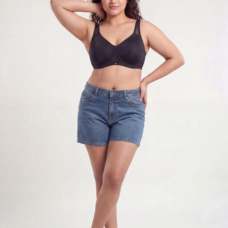 Non Padded Non wired Full Coverage Spacer Fabric Cups Minimiser T-Shirt Bra