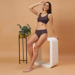 SOIE Woman - High Waist Full Coverage Mesh Panelled Brief - Panty -for Women