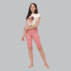 SOIE Woman - Solid Polyamide Spandex Knee Length Cycling Shorts - Cycling Shorts -for Women
