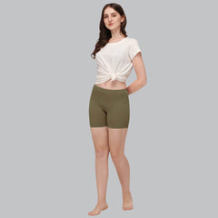 SOIE Woman - Solid Polyamide Spandex Mid Thigh Length Cycling Shorts - Cycling Shorts -for Women