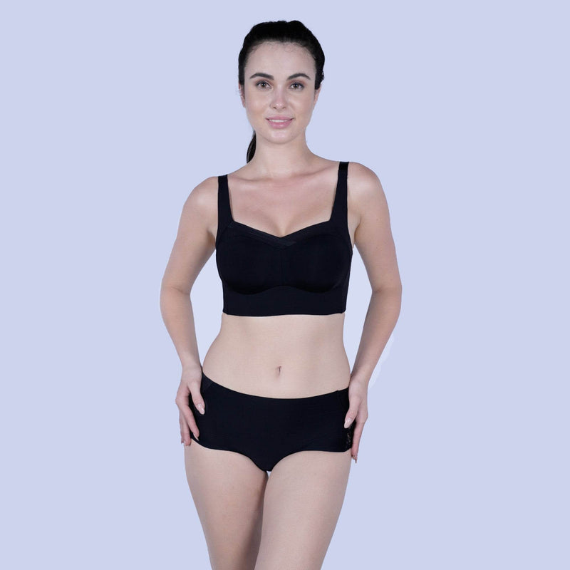 SOIE Woman - Seamless Mid Waist Full Coverage Lace Brief - Panty -for Women
