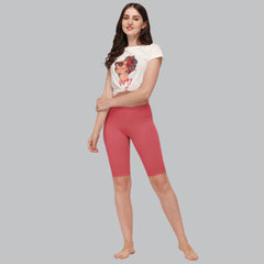 SOIE Woman - Solid Polyamide Spandex Knee Length Cycling Shorts - Cycling Shorts -for Women