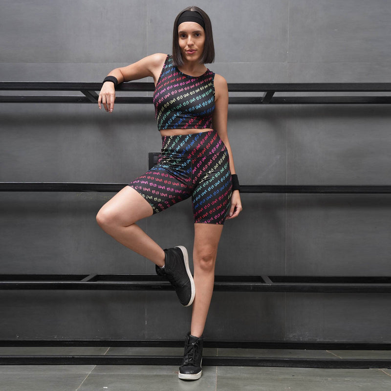 SOIE Woman - Sleeveless Activewear Printed Sports Crop Top - Crop Top -for Women