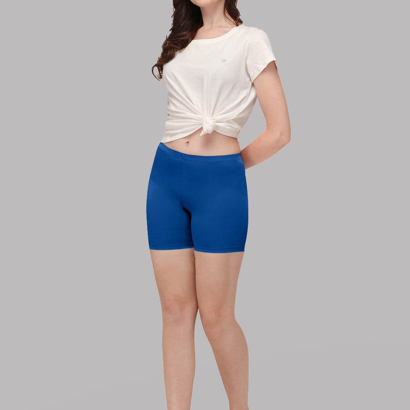 SOIE Woman - Solid Polyamide Spandex Mid Thigh Length Cycling Shorts - Cycling Shorts -for Women