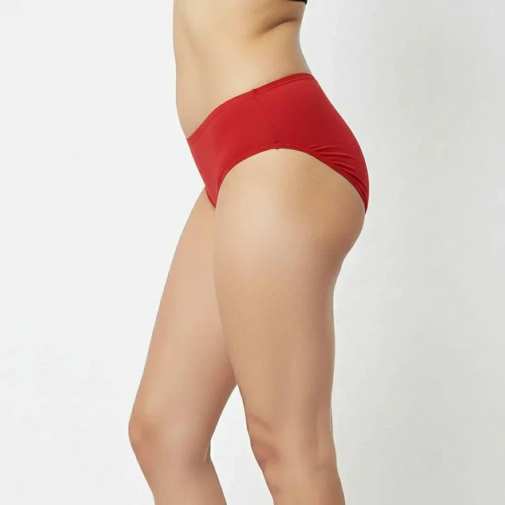 Bamboo Fabric Low Waist Underwear | Red and Black | Pack of 2