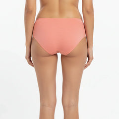 Bamboo Fabric Women's Mid Rise Panty | Peach and White | Pack of 2