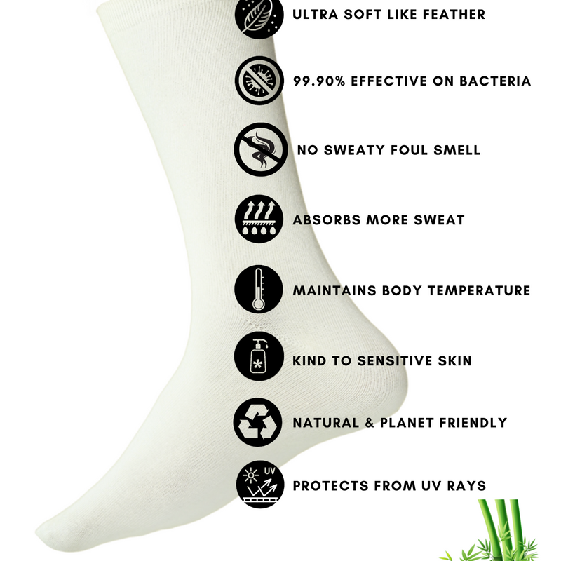 Bamboo Fabric Ankle-Length Socks (Pack of 2) – Ultra-Soft, Breathable, Moisture-Wicking, and Eco-Friendly for All-Day Comfort.