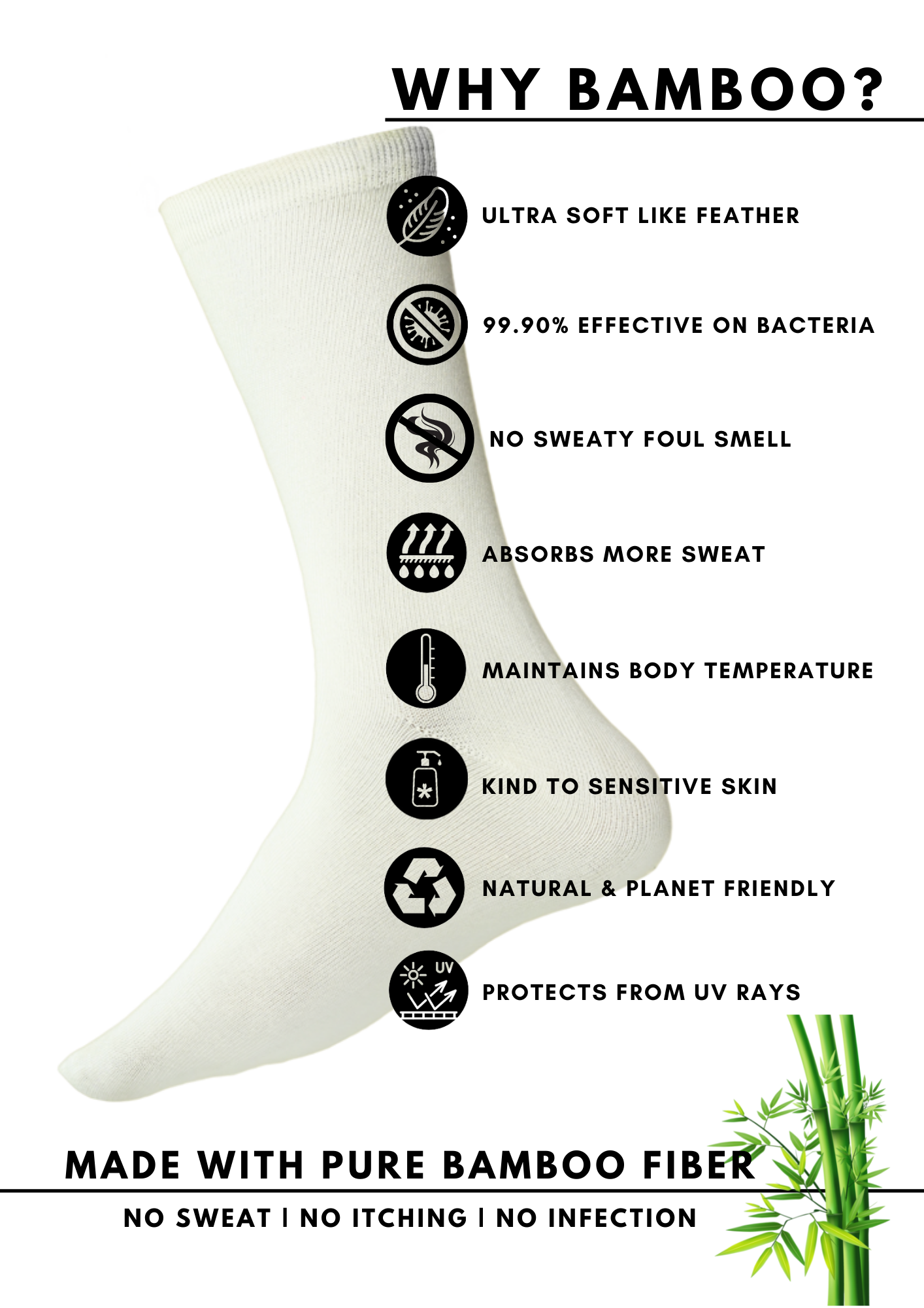 Bamboo Fabric Ankle-Length Socks (Pack of 2) – Ultra-Soft, Breathable, Moisture-Wicking, and Eco-Friendly for All-Day Comfort.